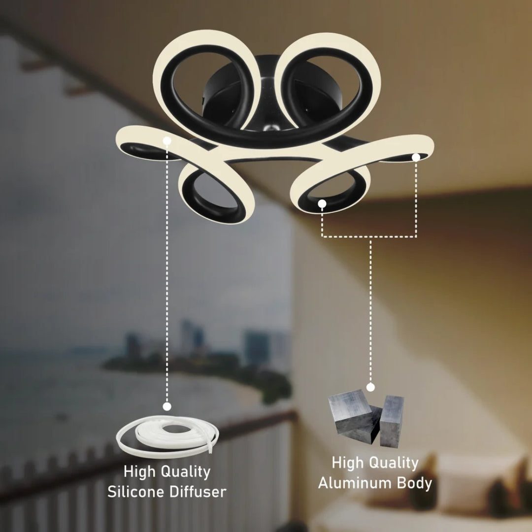 Lustra LED VERTEX HELIX, 65W, lumina Rece/Calda/Neutra, Negru, imaginea 4