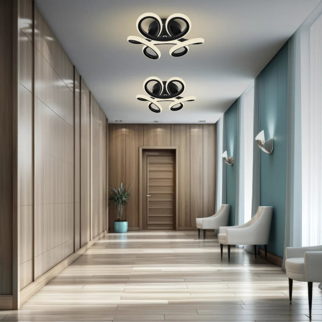 LED Chandelier VERTEX HELIX, 65W, Cool/Warm/Neutral light, Black, imaginea 8