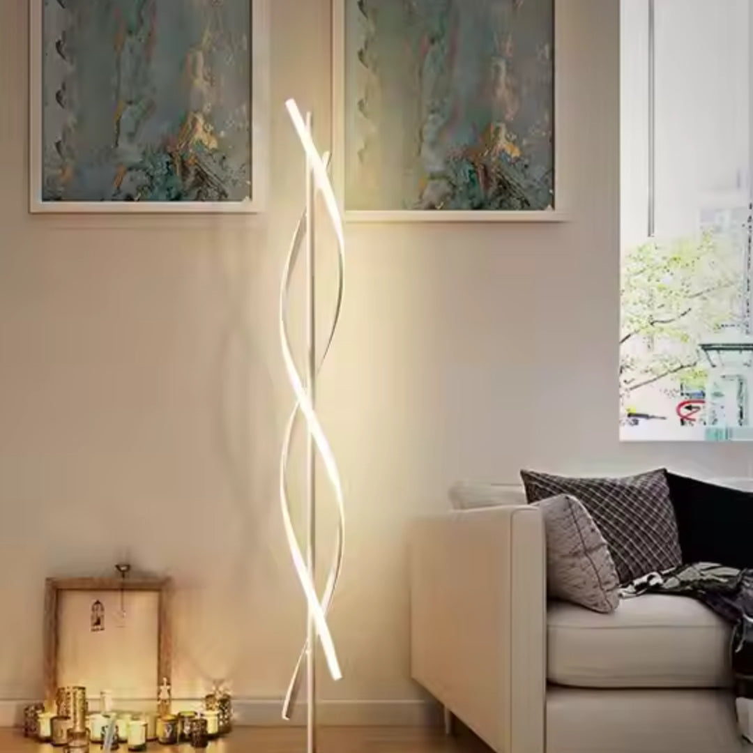 Lampadar LED Upsilon, 48W, lumina Rece/Calda/Neutra, Metal si Acril, Alb