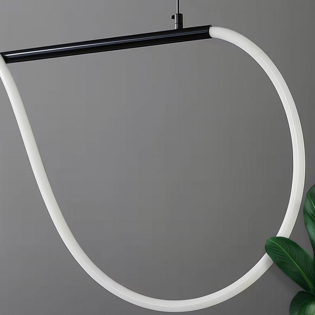 Lustra LED DIVINO cu Tub Silicon Flexibil - 24W, Lumina Reglabila, Negru Mat