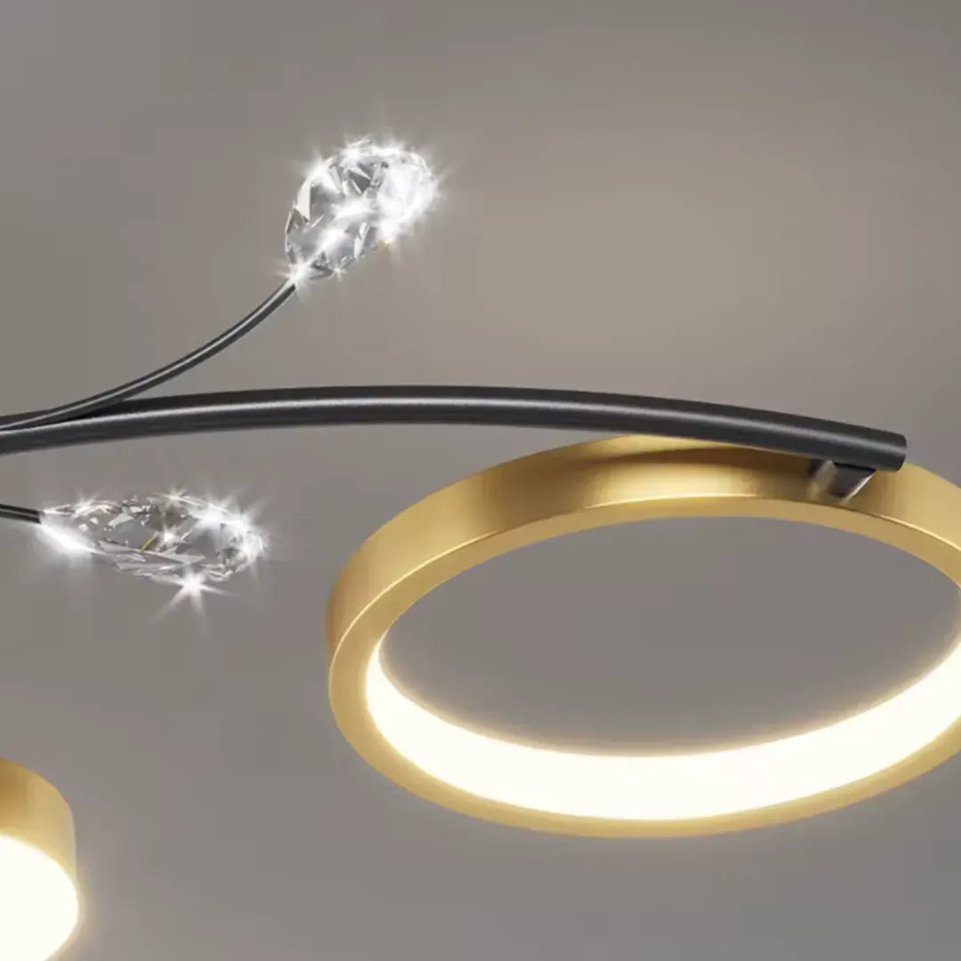 Lustra LED cu Telecomanda KARINA, 65W, 8 Elemente, Lumina Calda/Rece/Neutra, Dimabila, Auriu, imaginea 6