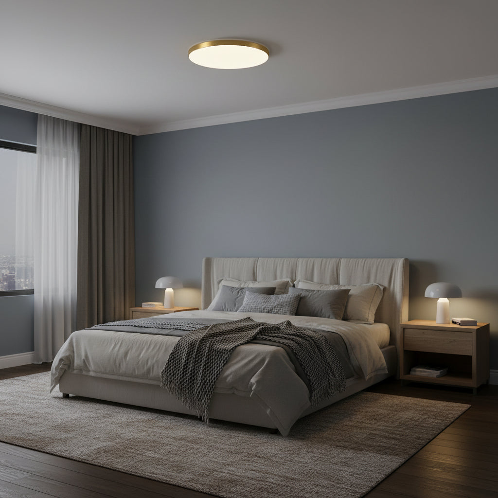 Plafoniera LED SOLIS 37cm 33W Lumina Rece Auriu, imaginea 4