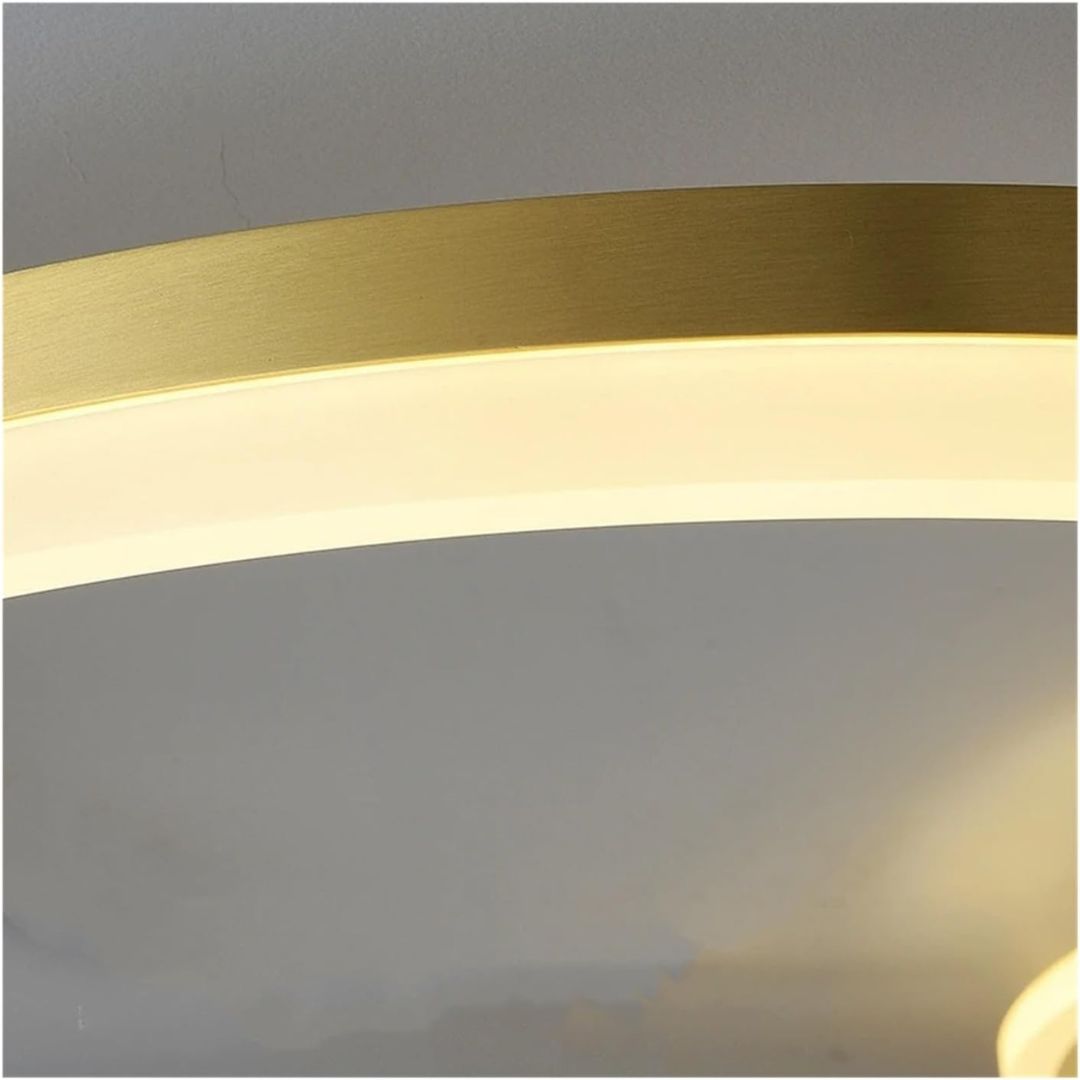 RINOVA LED Chandelier with Remote Control, 4 Rings, 112W, Warm/Cool/Neutral Light, Dimmable, Gold, imaginea 4