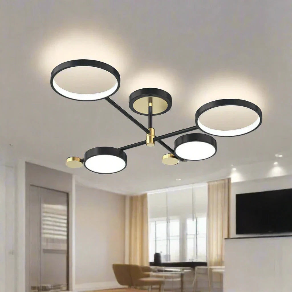 LED luster s diaľkovým ovládačom MARIA, 22 W, 4 svetlá, teplé/chladné/neuterálne svetlo, dimovateľný, čierny, imaginea 3
