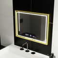 Oglinda LED Rectangulara, 80x60cm, Verite Royale Gold MotionGlow Marcello, Sistem Dezaburire, Ceas & Termometru, Dimabila
