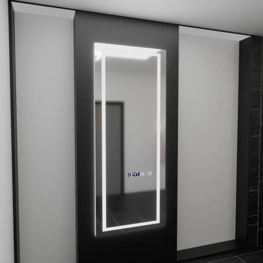 Oglinda LED Rectangulara, 60x150cm, Alessia Senzor Radar Marcello, Sistem Dezaburire, Ceas & Termometru, Dimabila, Dressing Couture