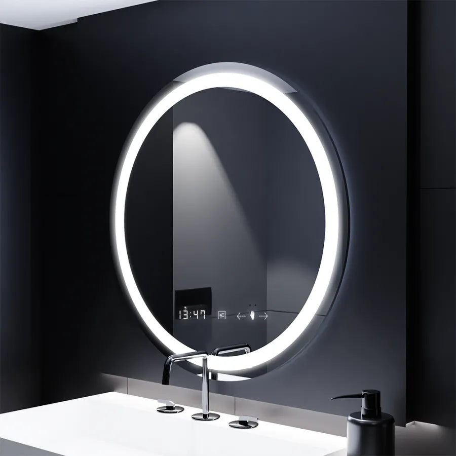 Kulaté LED zrkadlo, 70 cm, Celeste MotionGlow Marcello, systém odmlžovania, hodiny a teplomer, dimovateľné, teplé, neutrálne a studené svetlo 3000 K/4000 K/6000 K, imaginea 6