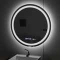 Oglinda LED Rotunda, 80cm, Celeste MotionGlow Marcello, Sistem Dezaburire, Ceas & Termometru, Dimabila