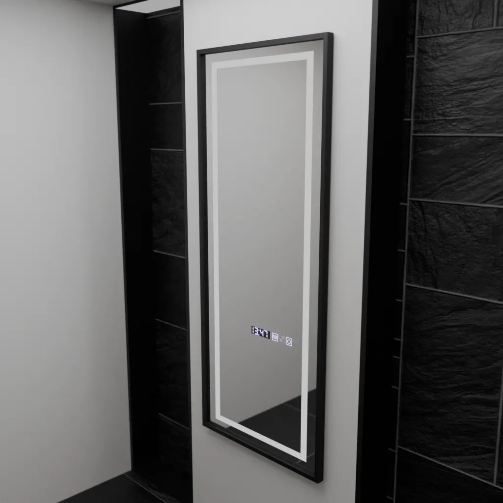 Oglinda LED Rectangula, 60x150cm, Bianca Senzor Radar Marcello, Sistem Dezaburire, Ceas & Termometru, Dimabila, Dressing Couture