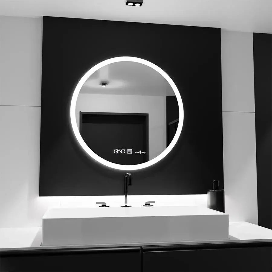 Kulaté LED zrkadlo, 70 cm, Elysee MotionGlow Marcello, systém odmrazovania, hodiny a teplomer, dimovateľné, imaginea 1