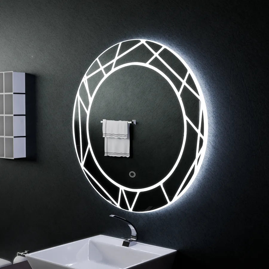 Oglinda LED Touch ASTRIX, 70cm, 6000K, Dimabila, Sistem Dezaburire