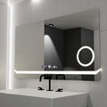 Oglinda LED Rectangulara, 80x60cm, Definition MotionGlow Marcello, Sistem Dezaburire, Ceas & Termometru, Lupa Cosmetica, Dimabila