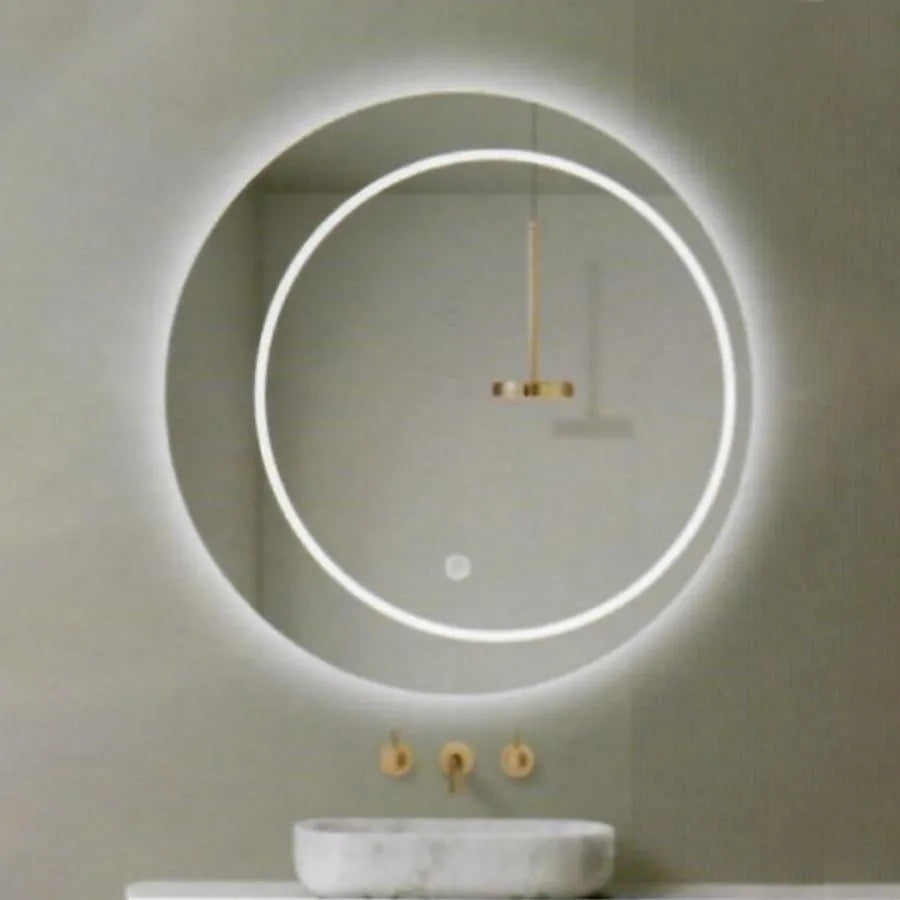 Oglinda LED Rotunda, 60cm, Feronia Touch, Sistem Dezaburire, Dimabila