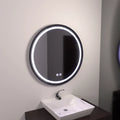Oglinda LED Rotunda 60cm, Lucea Touch, Rama Neagra, Sistem Dezaburire, Dimabila