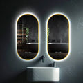 Oglinda LED Ovala, 60x80cm, Revin Senzor Marcello, Sistem Dezaburire, Ceas & Termometru, Dimabila