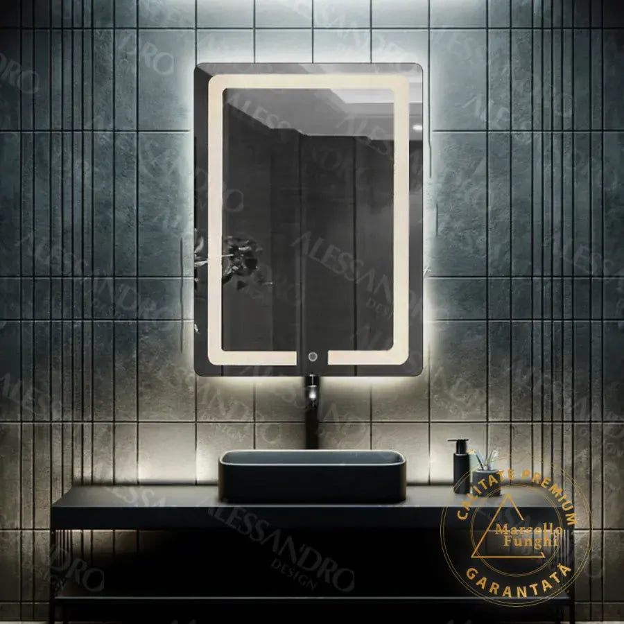 Oglinda LED Rectangulara,60x80cm, Rhea Touch Marcello, Sistem Dezaburire