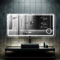 Oglinda LED Rectangulara, 90x75cm, Souverain MotionGlow Marcello, Sistem Dezaburire, Ceas & Termometru, Lupa Cosmetica, Dimabila