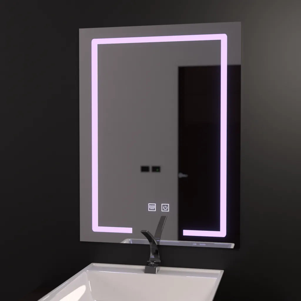 Oglinda LED Rectangulara 60x80cm, Touch Vesta, Sistem Dezaburire, Dimabila