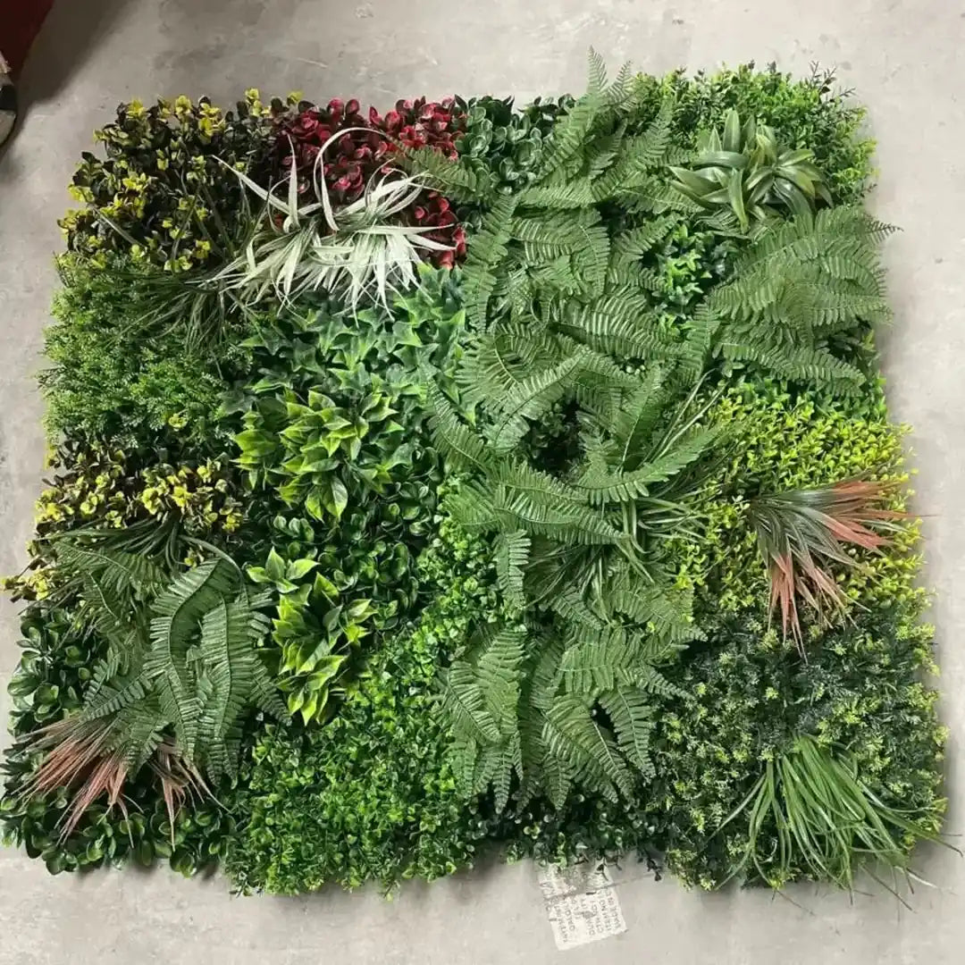 Planta Artificială Panou de Gard Viu Cu Plante Mixte, 100x100cm, Verde