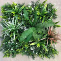 Planta Artificială Panou de Gard Viu Cu Plante Mixte, 50x50cm, Verde