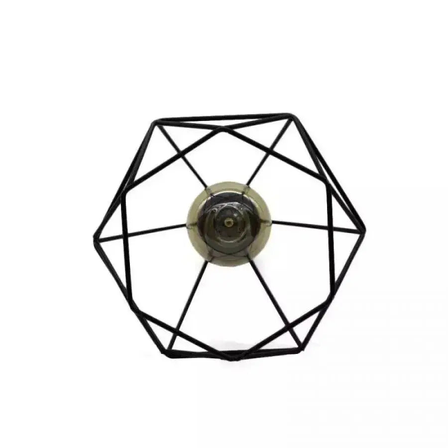 Lustr tvaru diamant, STRUKTUR, 3xE27, Čierny, Kov, imaginea 4