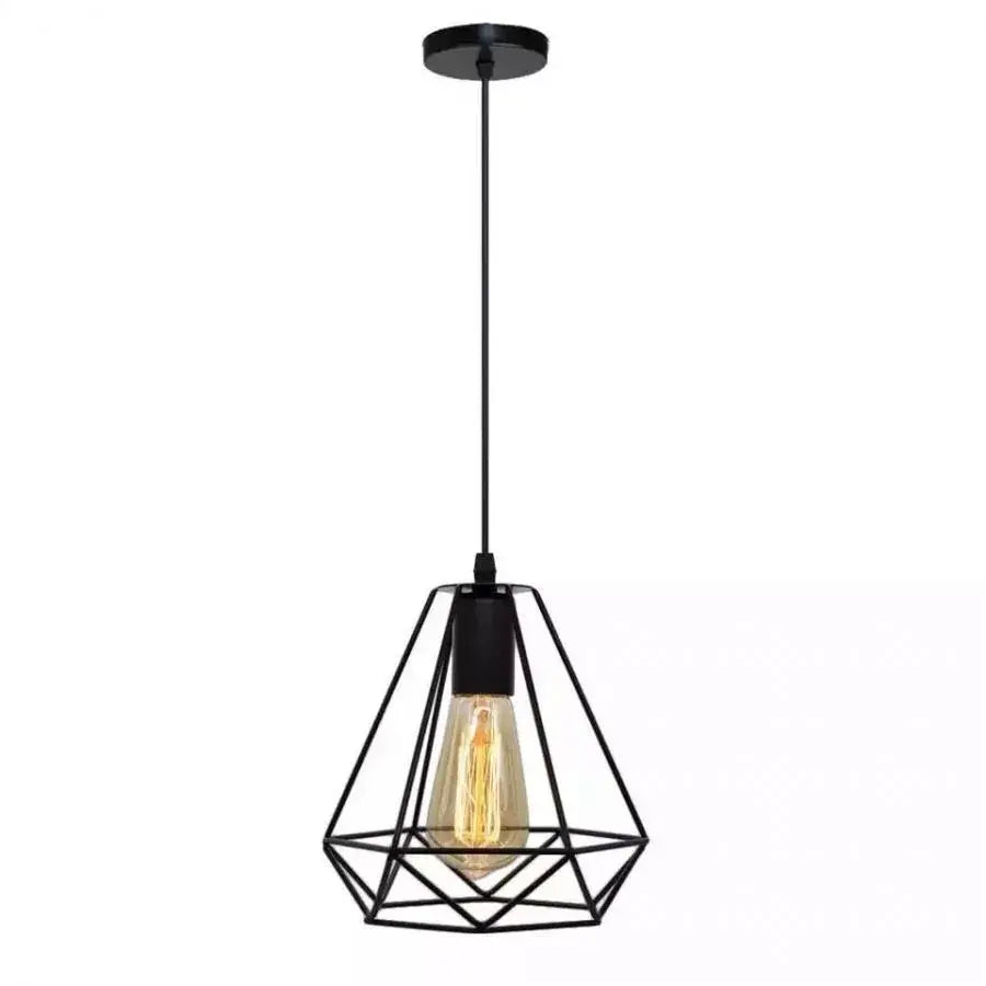 Diamond-Shaped Chandelier, STRUKTUR, 1xE27, Black, Metal, imaginea 2