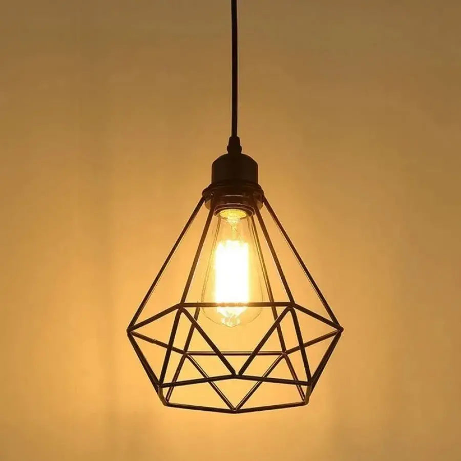 Diamond-Shaped Chandelier, STRUKTUR, 1xE27, Black, Metal, imaginea 4