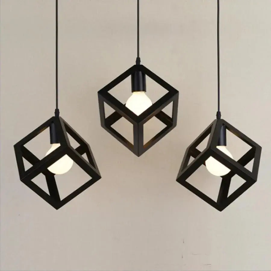 Lustr tvaru kubu, STRUKTUR Linear Trio, 3× E27, Čierny, Kov, imaginea 3