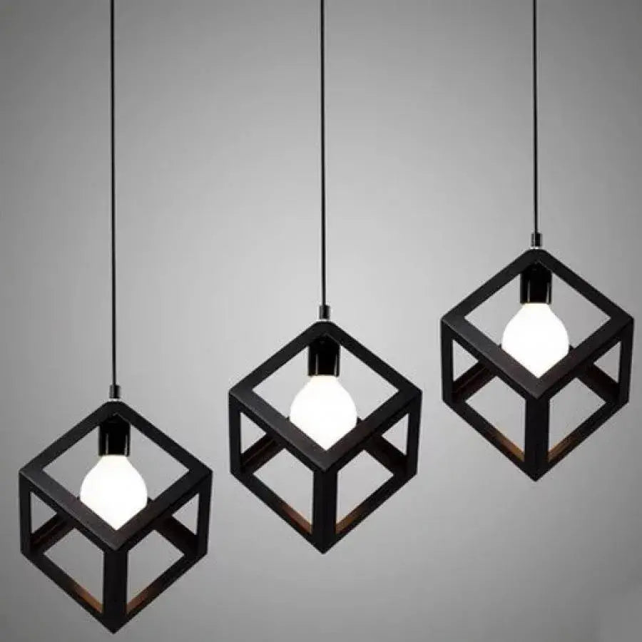 Lustr tvaru kubu, STRUKTUR Linear Trio, 3× E27, Čierny, Kov, imaginea 6