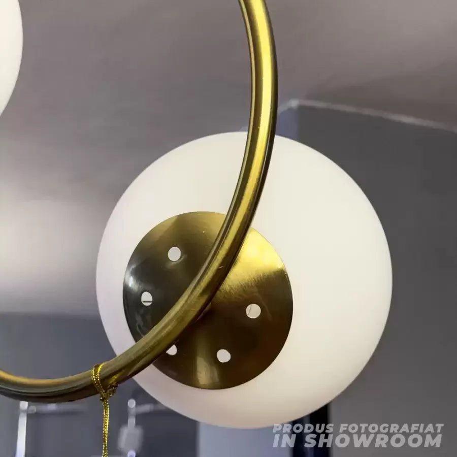 Lustr LOFT Atelier, 2x E27, Biela Zlatá, Kov, Nastaviteľná výška, imaginea 4