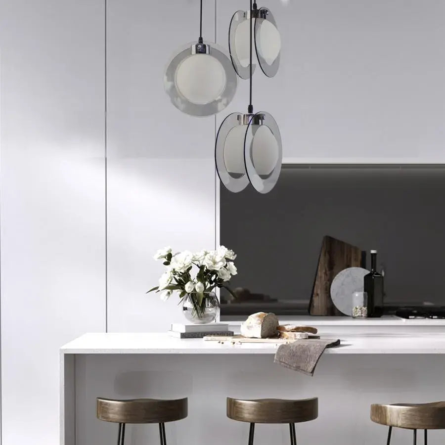 Pendul Luna, 3xE27, Negru, Metal, 8932/3