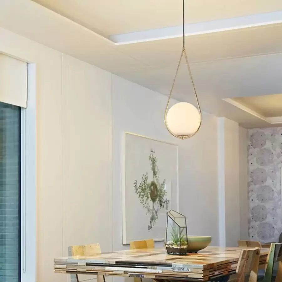 Lustra LOFT Haven, 1x E27, Alb Auriu, Metal, Inaltime Reglabila PE301GD