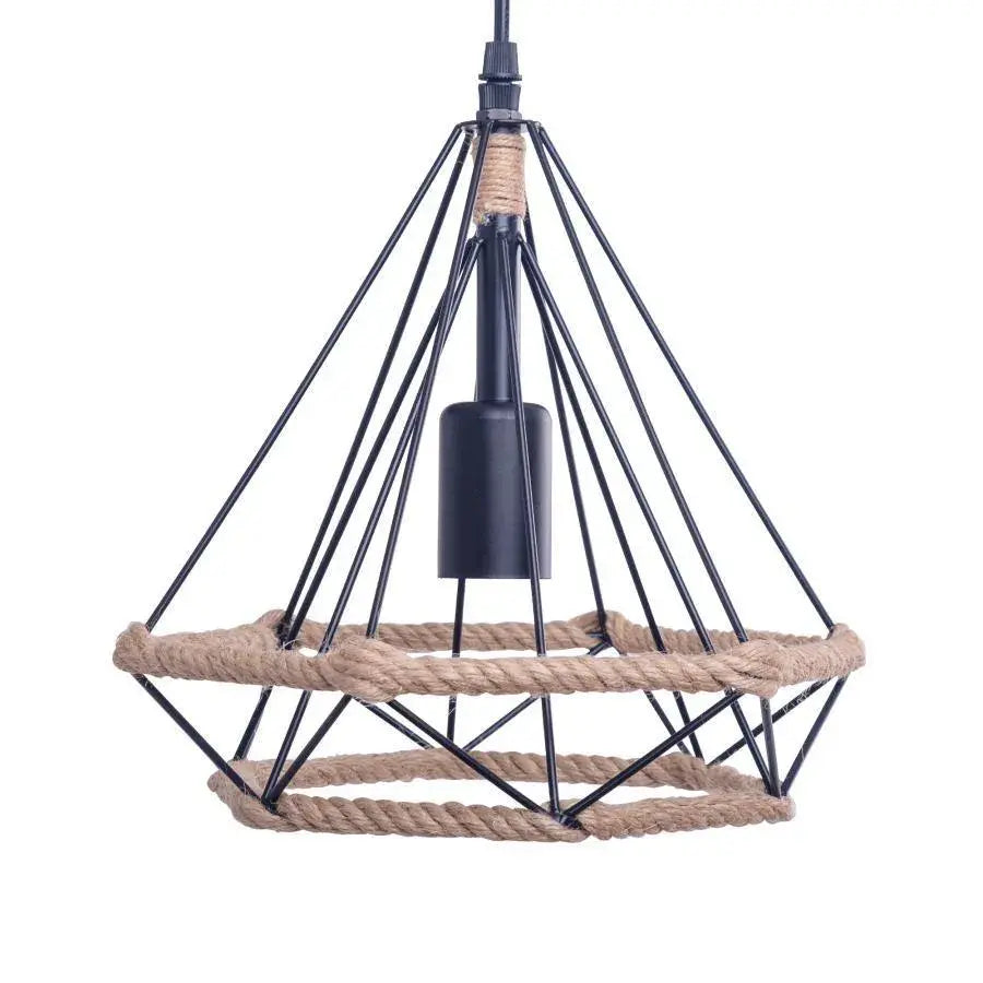 Pendul Milano, 1xE27, Negru, Metal si Sfoara