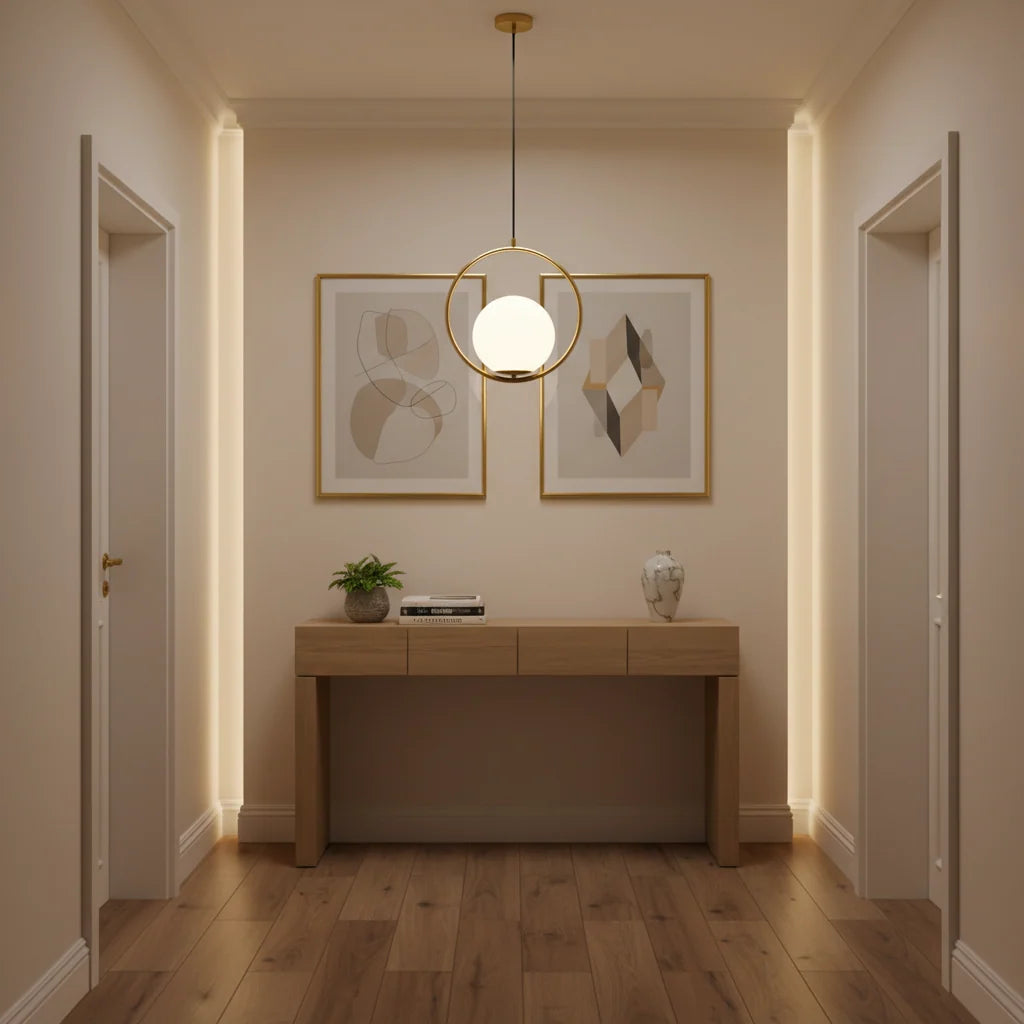 Lustra LOFT Haven, 1x E27, Alb Auriu, Metal, Inaltime Reglabila PE302GD