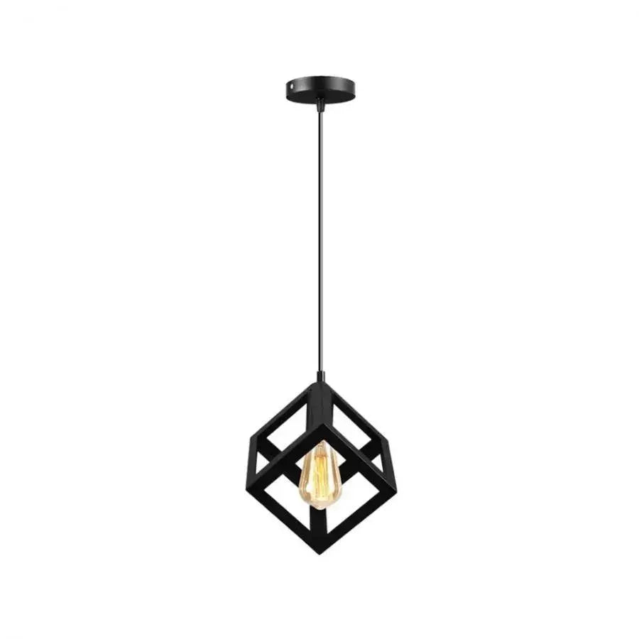 Lustra Forma Cub, STRUKTUR Uno, 1x E27, Negru, Suspendat, Metal, imaginea 2