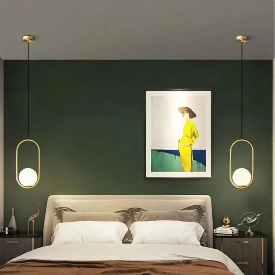 Moderný lustr LOFT Gallery, 1x E27, biela/zlatá, kov, nastaviteľná výška, imaginea 4