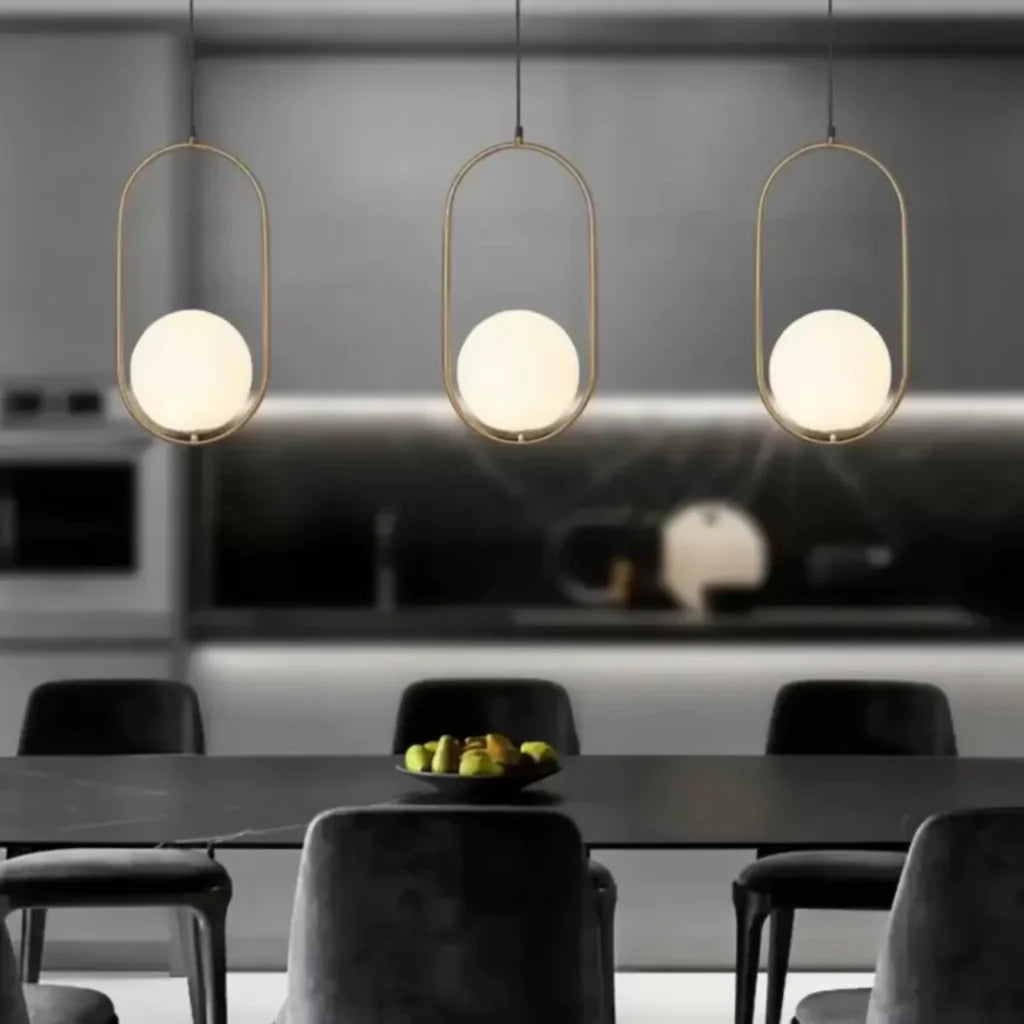 Moderný lustr LOFT Gallery, 1x E27, biela/zlatá, kov, nastaviteľná výška, imaginea 5