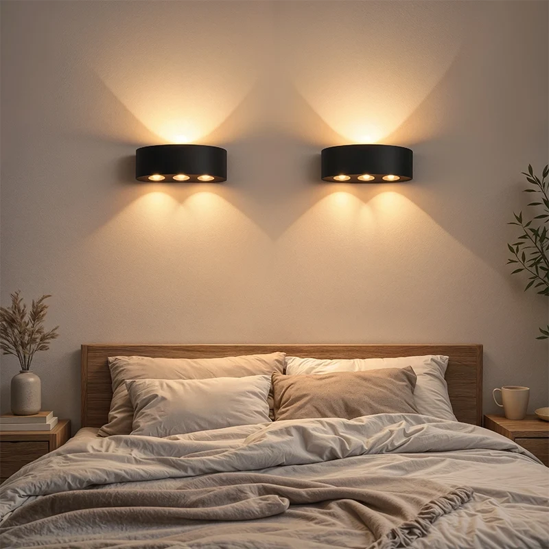 Vonkajná LED svietka Ellis, 6 W, 6 svetelných zdrojov, teplé svetlo, čierna, imaginea 6