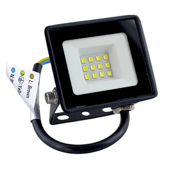 27W 6000K IP65 220-230V LED Floodlights, 12-Pack, Black Metal Housing, imaginea 1