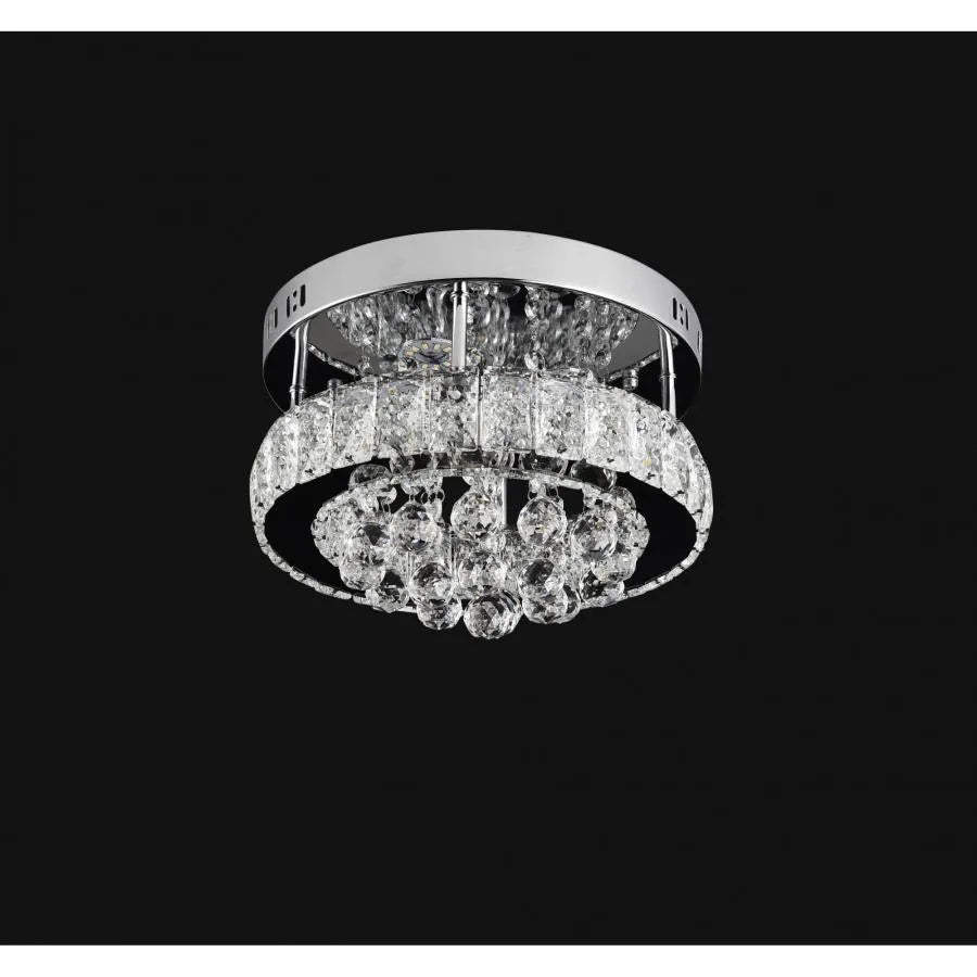 Lustra LED cu cristal ABEL 22W, Diametru 25cm, lumina Rece/Calda/Neutra, Crom Lucios