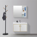 Set Mobilier cu oglinda Baie 60x50cm, 2 Piese, Alb, PVC, T356/60